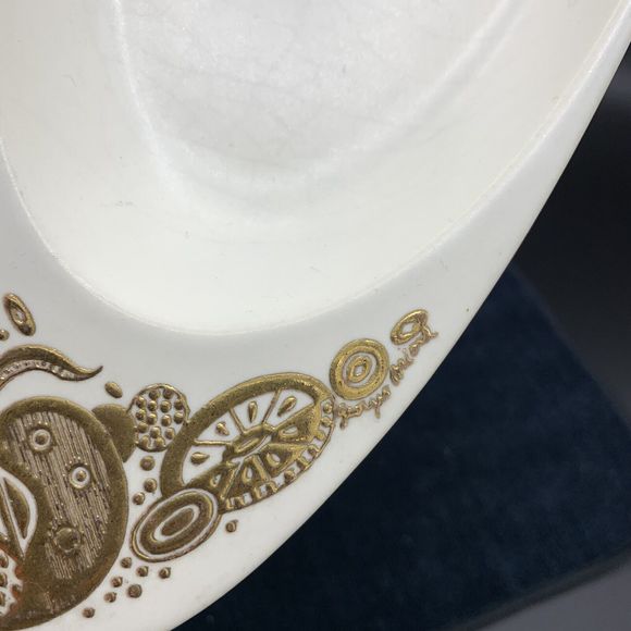 Vintage MCM Georges Briard Mid Century Modern Midas Nesting Bowl White Gold - Picture 12 of 13